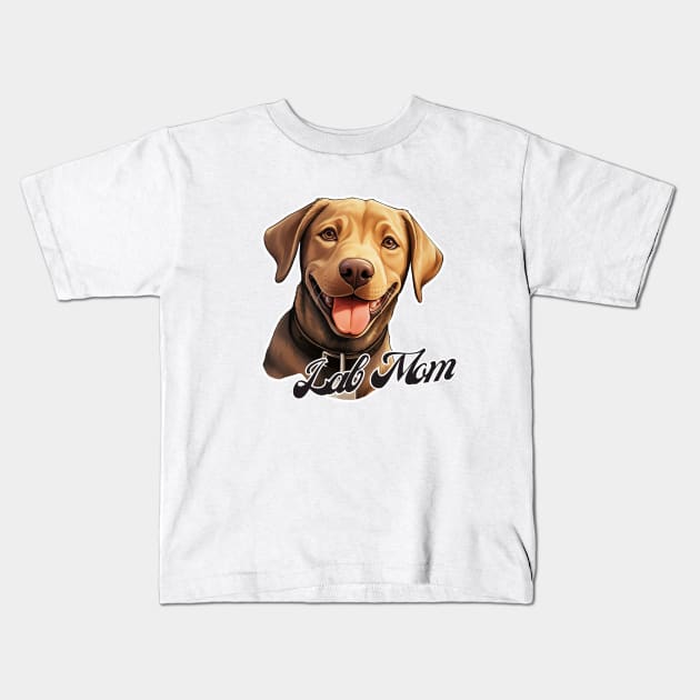 Chocolate Lab Mom T-Shirt - Dog Lover Gift, Pet Parent Apparel Kids T-Shirt by Baydream